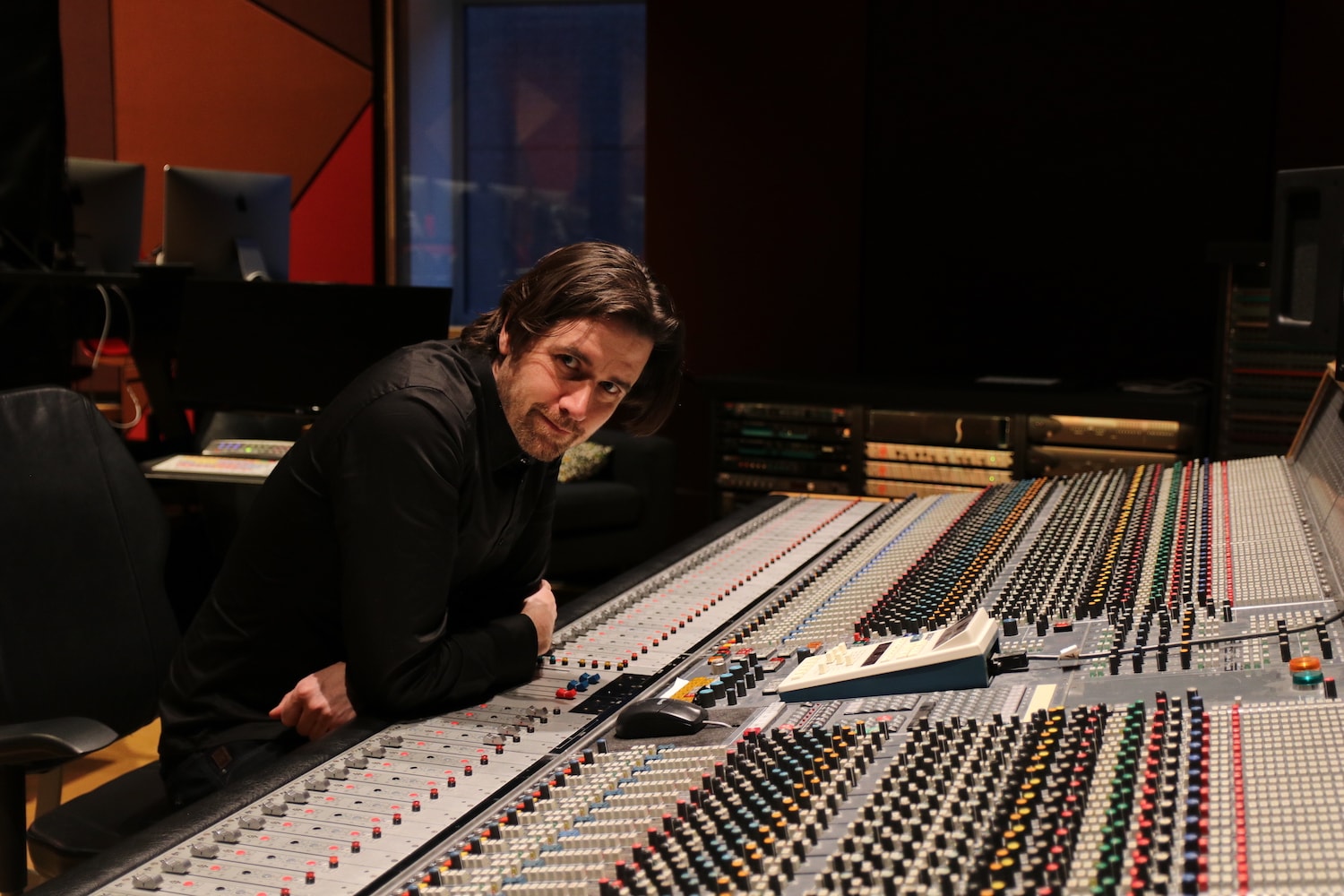 Roel Verberk behind the Neve console