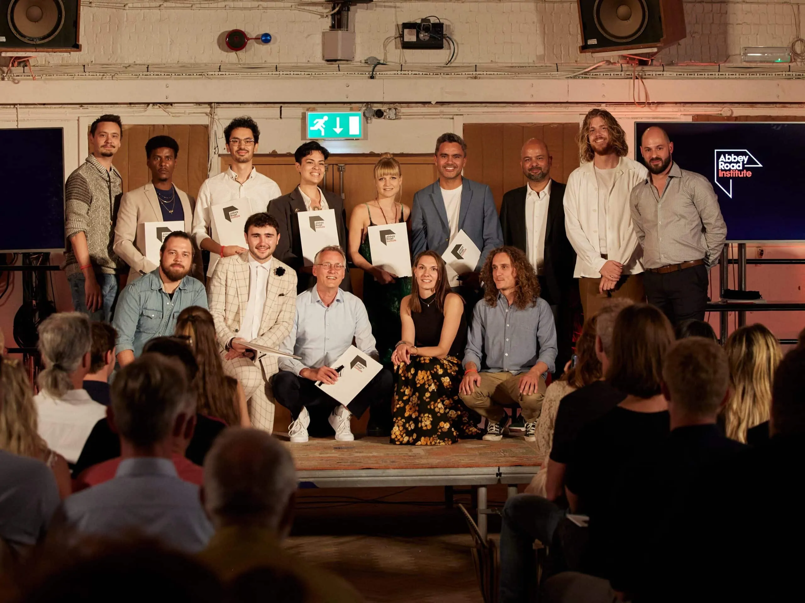 Students on stage in Studio Two