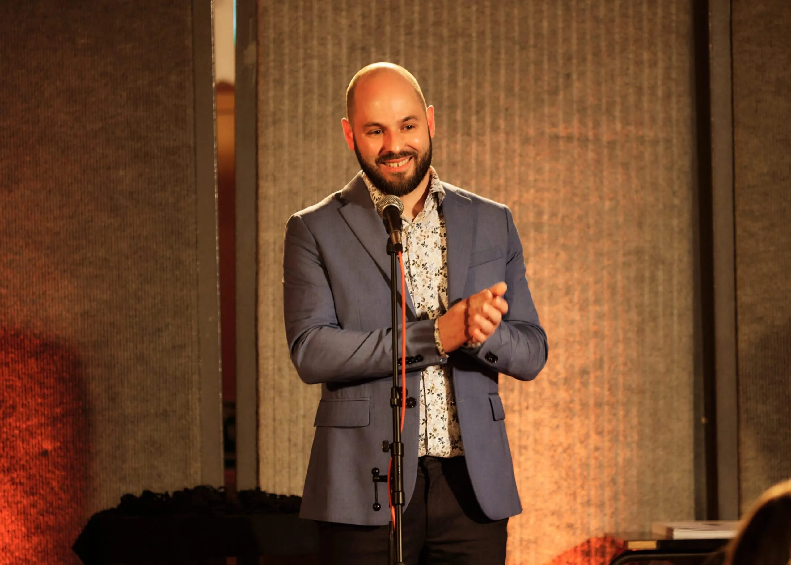 Jasper Dersken giving a speech to the Abbey Road Institute Amsterdam graduates in Studio 2