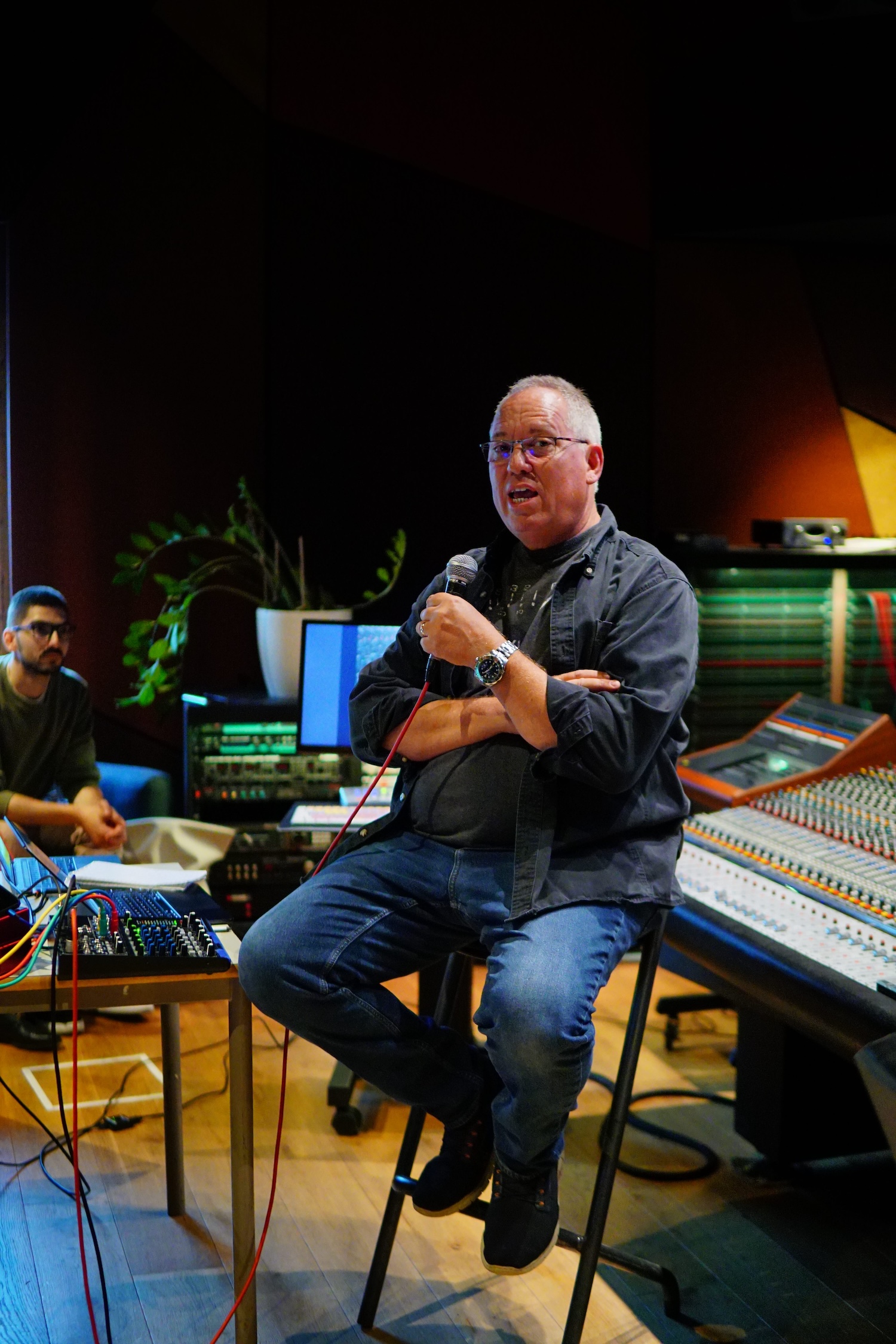 Brad Sundberg at Abbey Road Institute Amsterdam Studio One, giving a masterclass