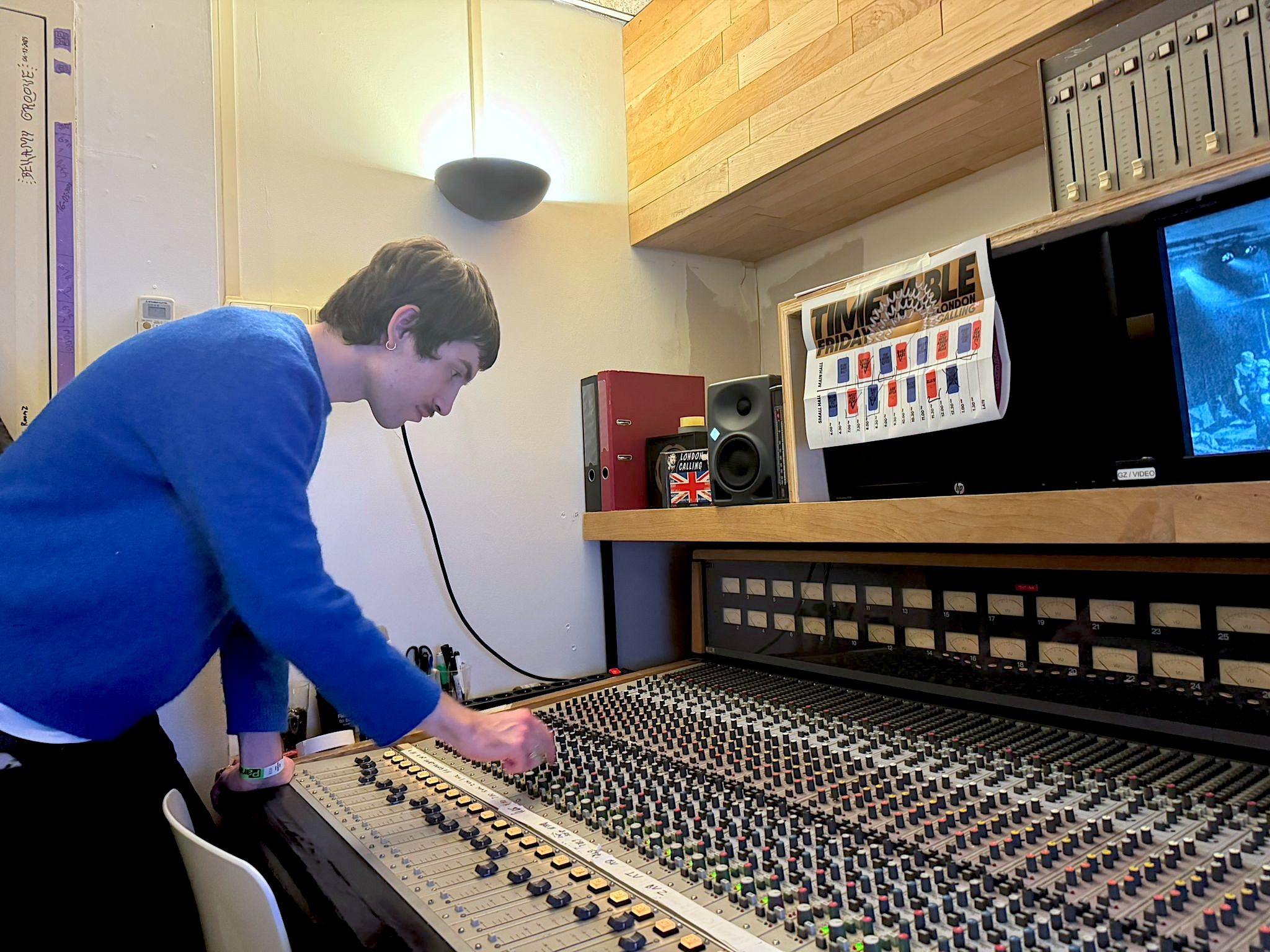 Student Ivan in the Paradiso Studio, during the London Calling festival