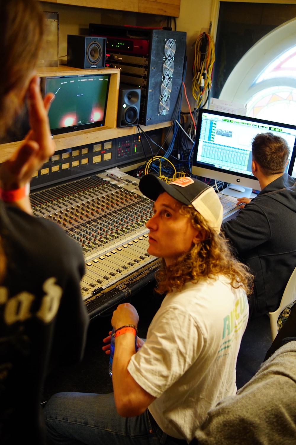 The Abbey Road Institute team in the Paradiso Studio with Head Lecturer Anthony Maes
