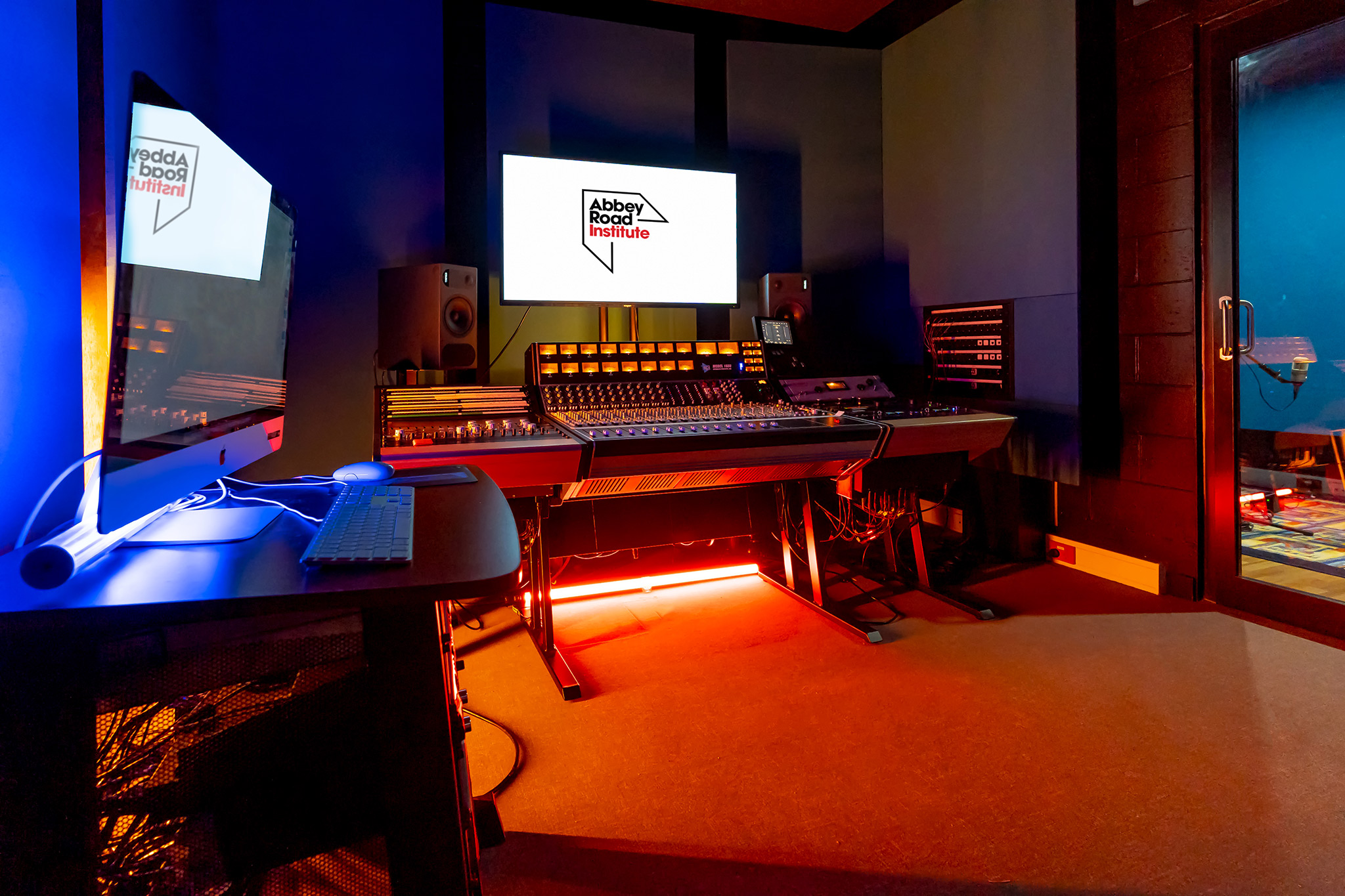 Studio 8 is equipped with a 16-channel API analog console and a separate live room